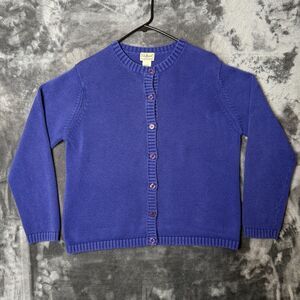 L.L. Bean Womens Long Sleeve Cardigan Size Medium Purple Button Down Cotton